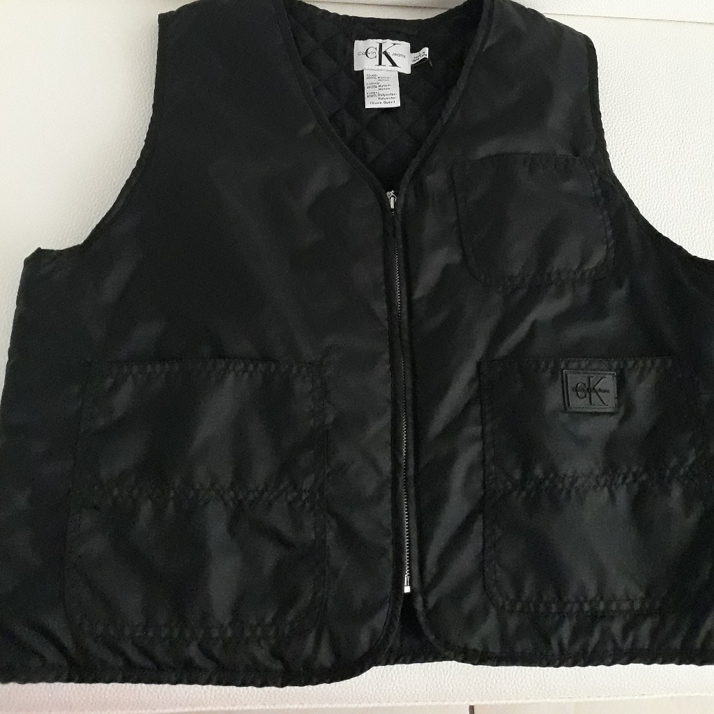 Calvin Klein Black Zip Up Vest L